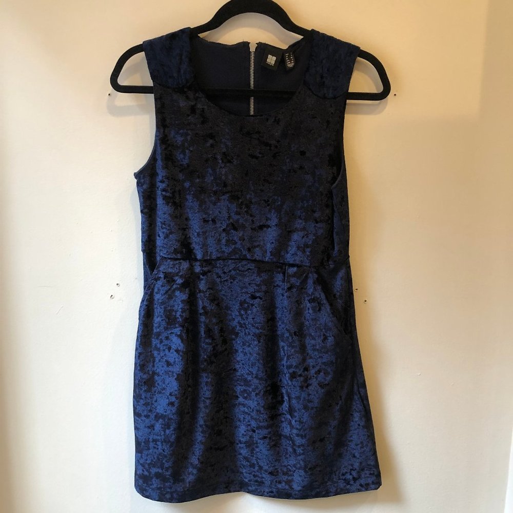Insight Navy Velvet Mini Dress